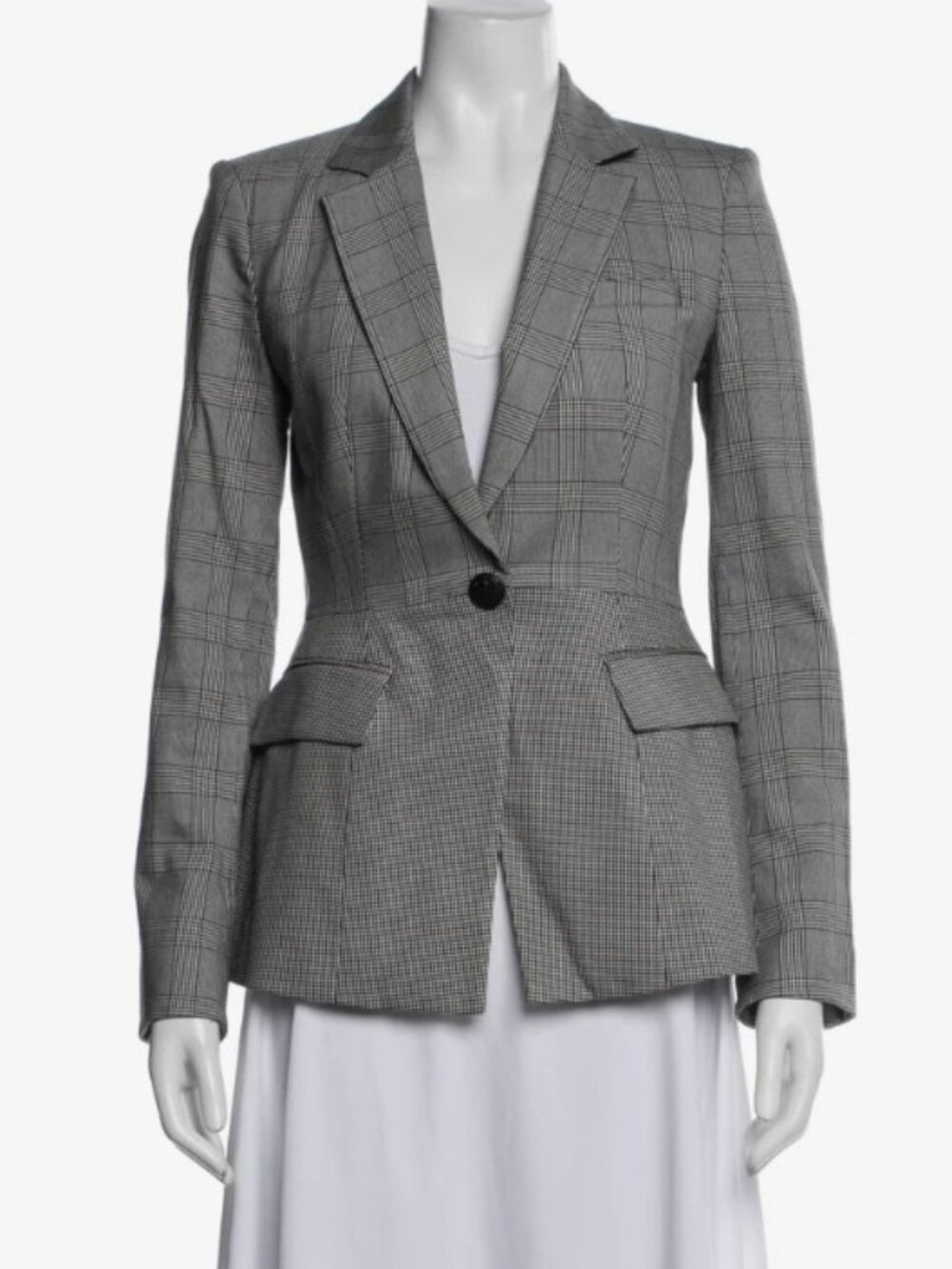 Veronica Beard tailored plaid print blazer S 4